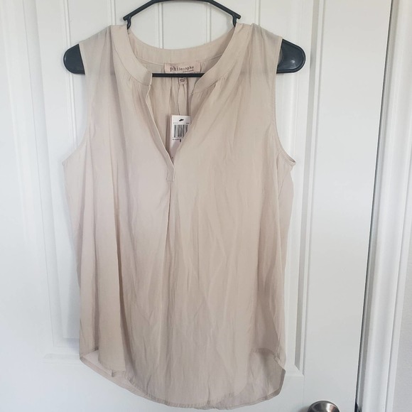 Philosophy Tops - Nwt Philosophy Bone color tank with V cut front size M